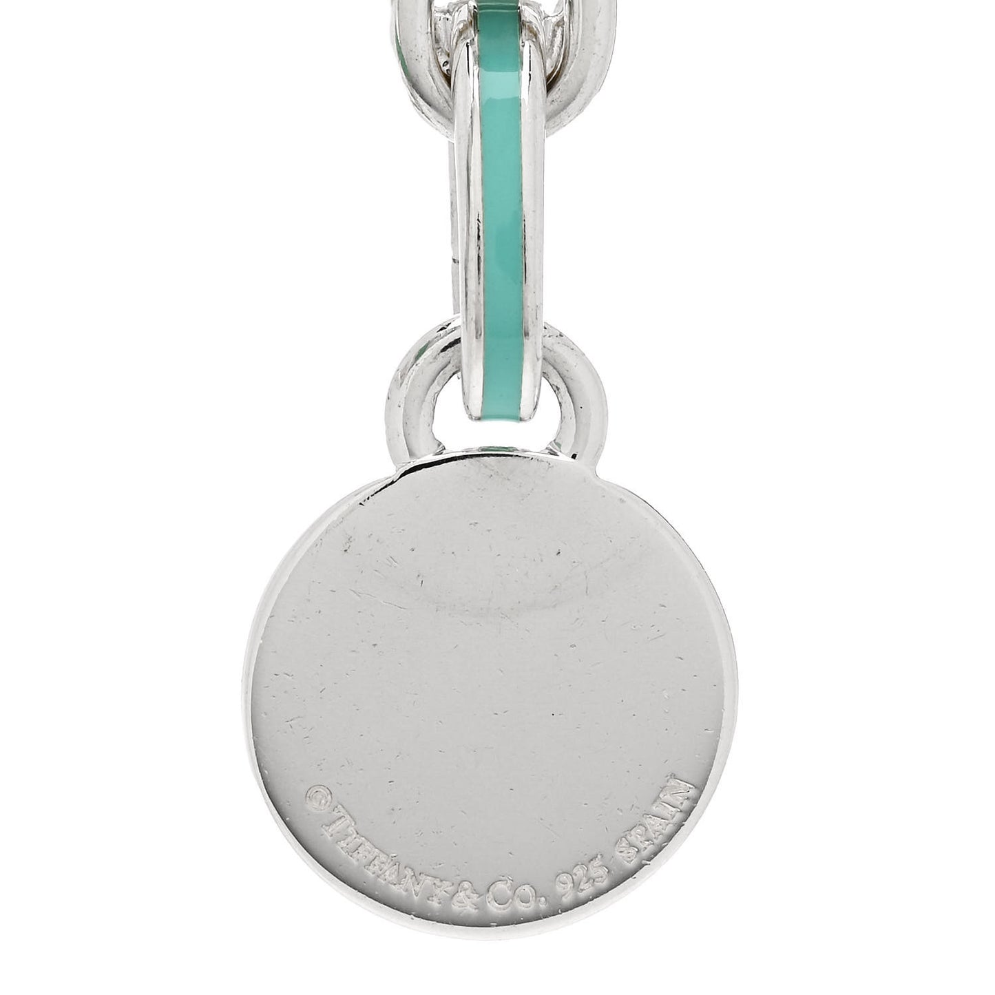 Sterling Silver Enamel Clasping Link 6 Charm Bracelet Blue