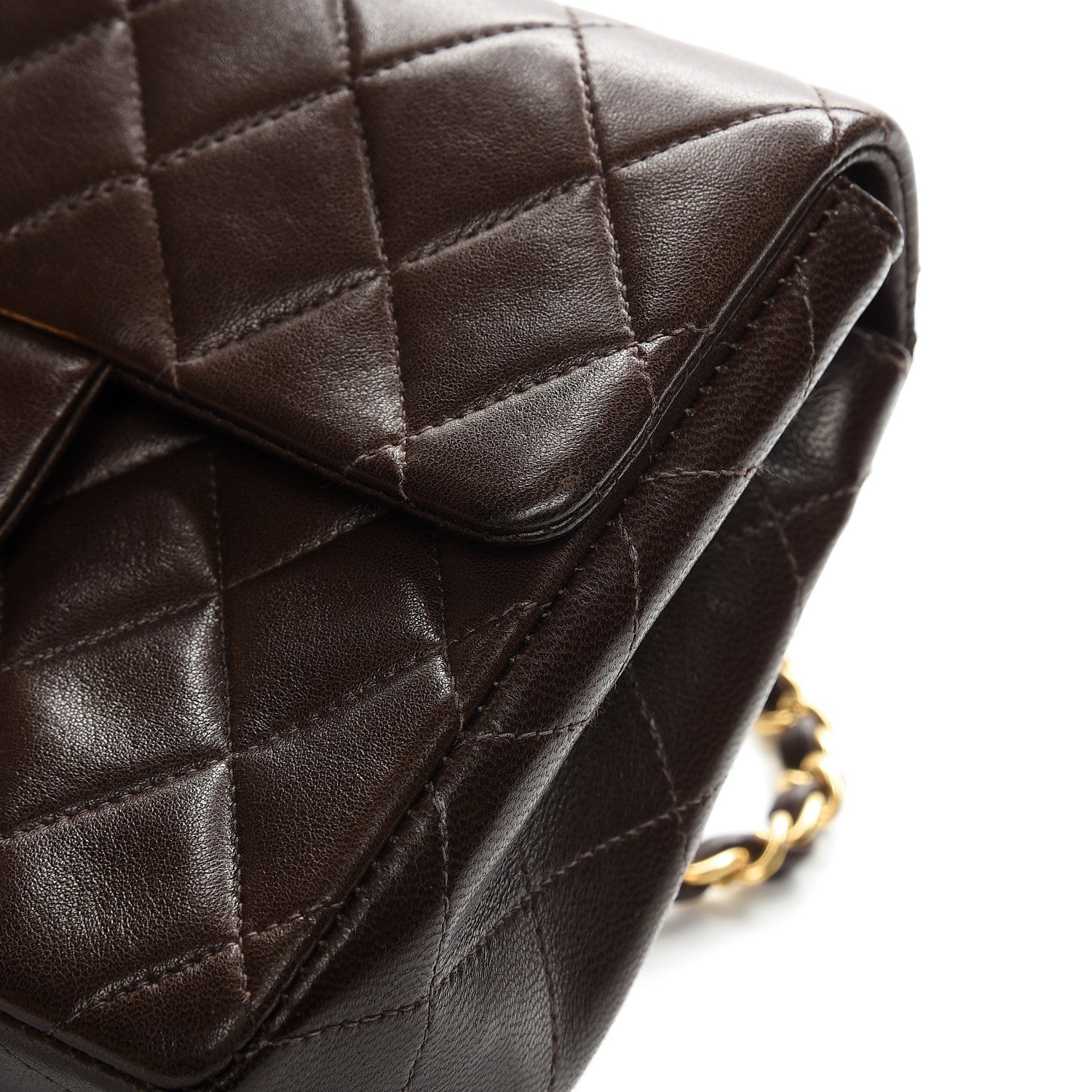 Chanel Lambskin Quilted Mini Square Flap Brown 10 of 12