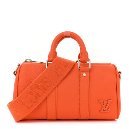 Louis Vuitton Grained Calfskin Aerogram Keepall XS Orange 1 of 13