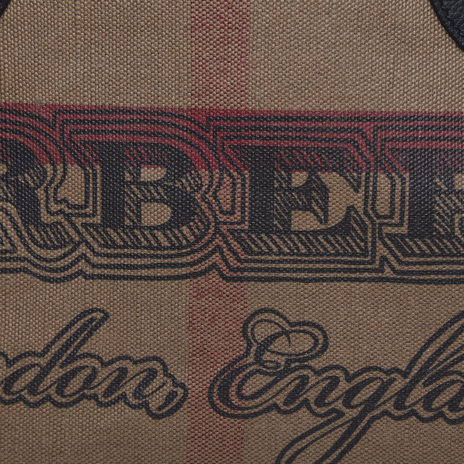 Burberry Coated Canvas Mega Check Medium Doodle Tote Black 8 of 8