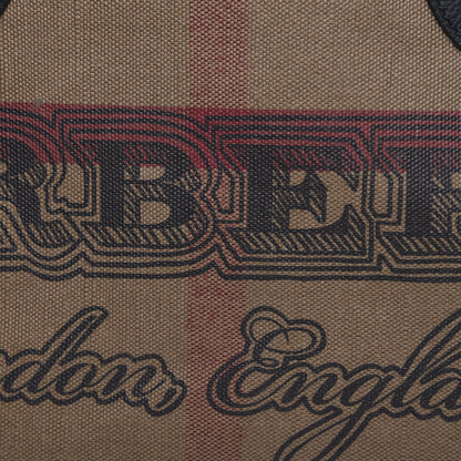 Burberry Coated Canvas Mega Check Medium Doodle Tote Black 8 of 8