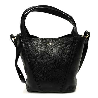 Chloe Grained Calfskin Small Spin Tote Black 1 of 10