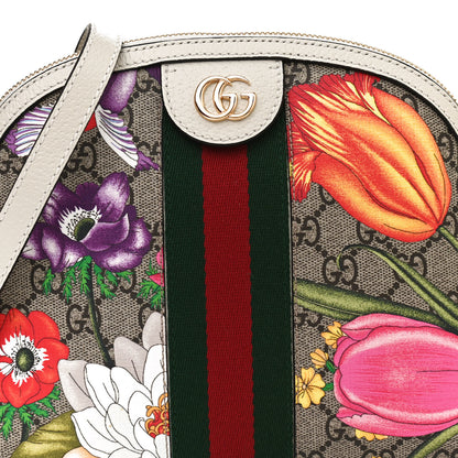 Gucci GG Supreme Monogram Flora Web GG Small Ophidia Dome Shoulder Bag White 8 of 12