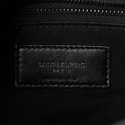 Saint Laurent Lambskin Quilted Toy Loulou Puffer Monogram Monochrome Chain Satchel Black 6 of 12