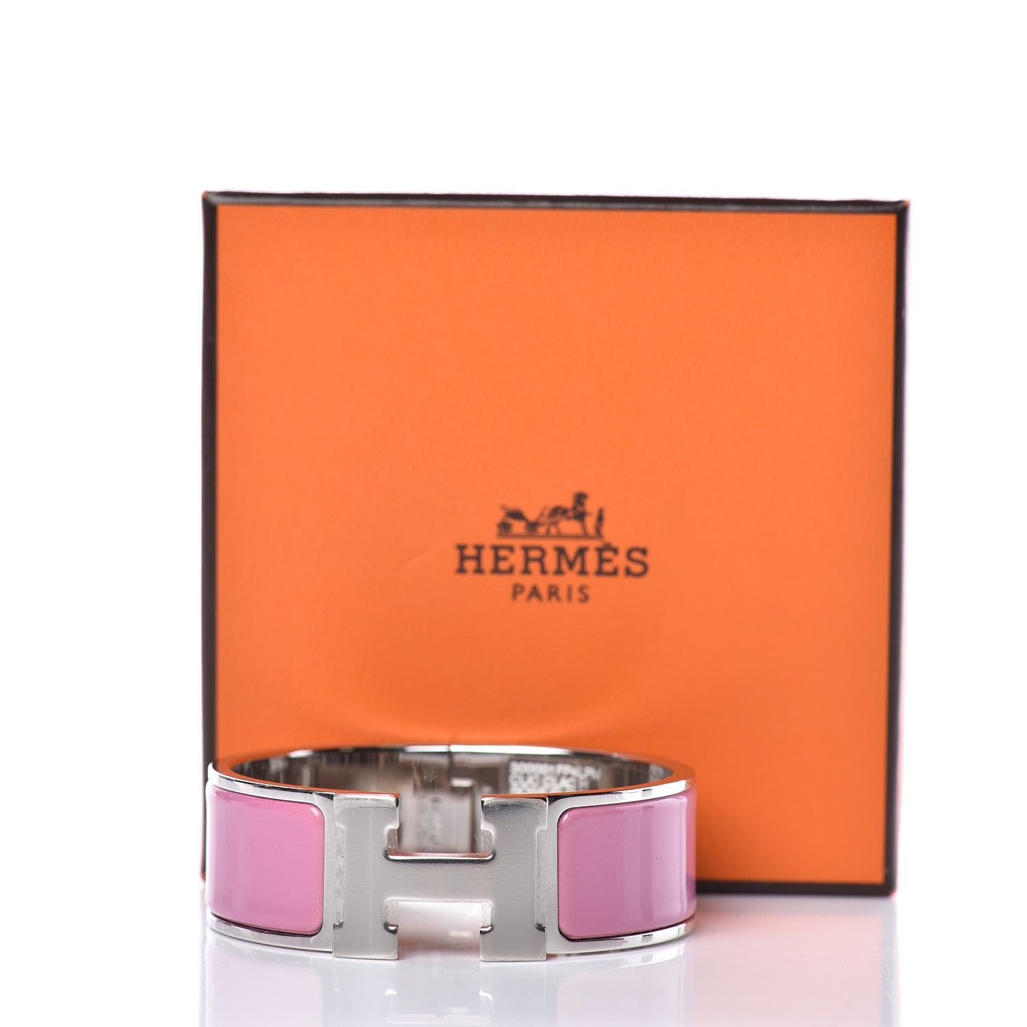 Hermes Enamel Wide Clic Clac H Bracelet PM Rose Flamingo 7 of 7