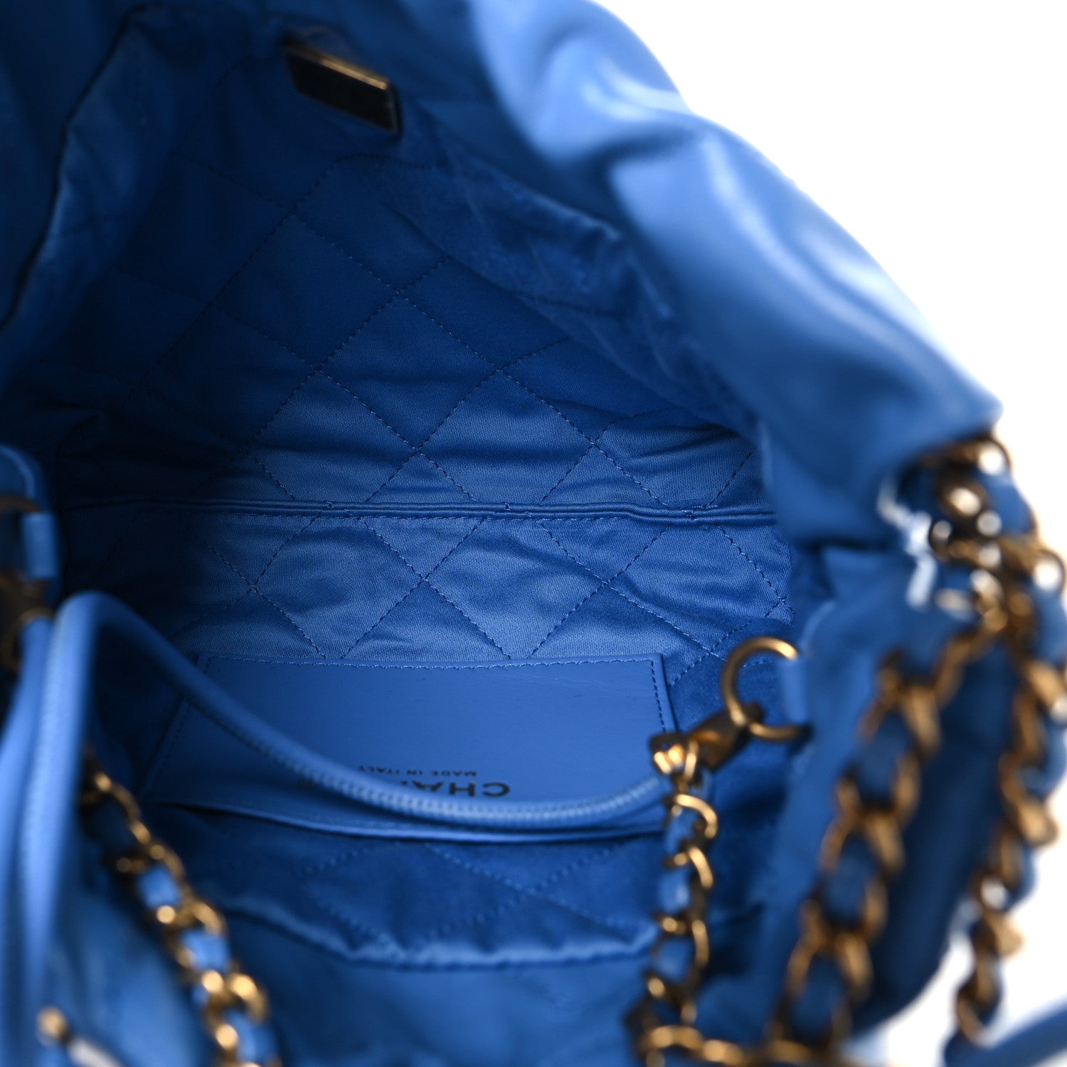 Chanel Shiny Calfskin Quilted Mini Chanel 22 Blue 5 of 11