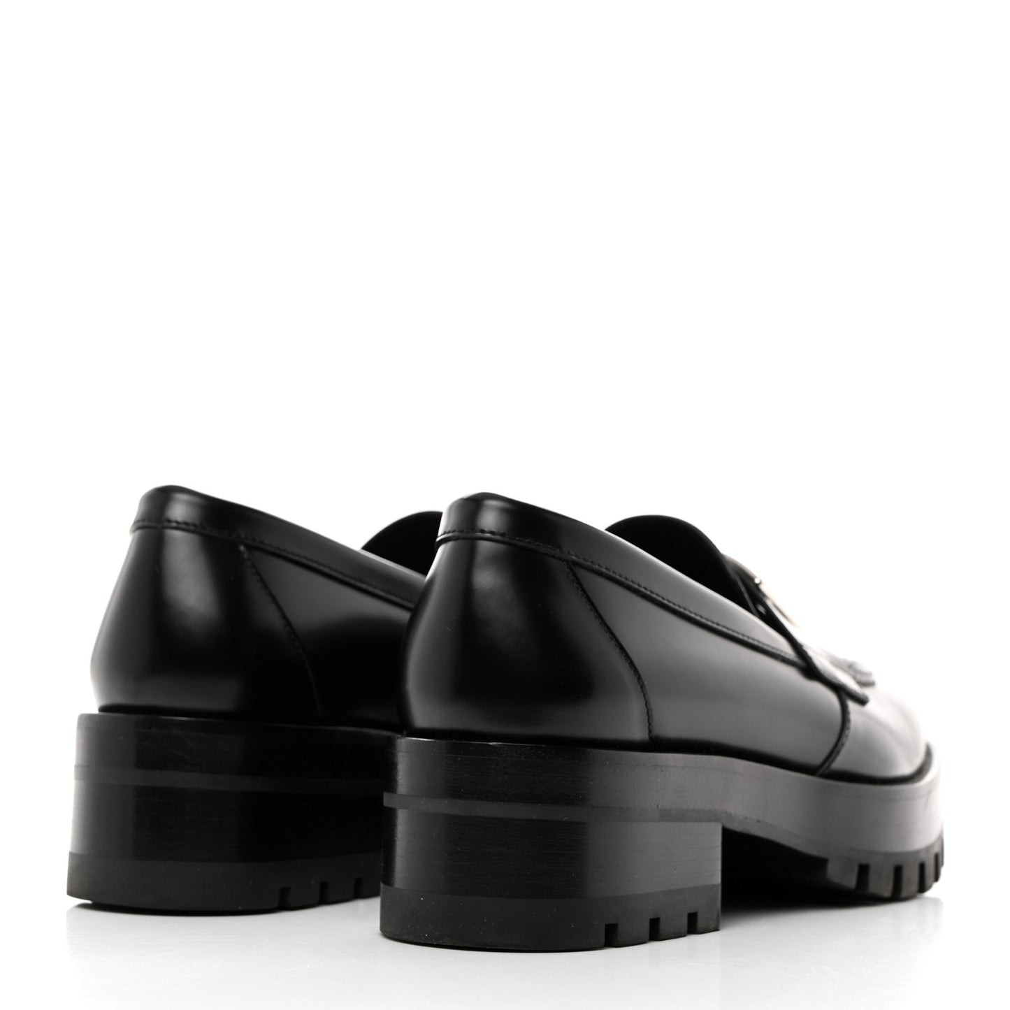 Calfskin Metal CC Loafers 37 Black