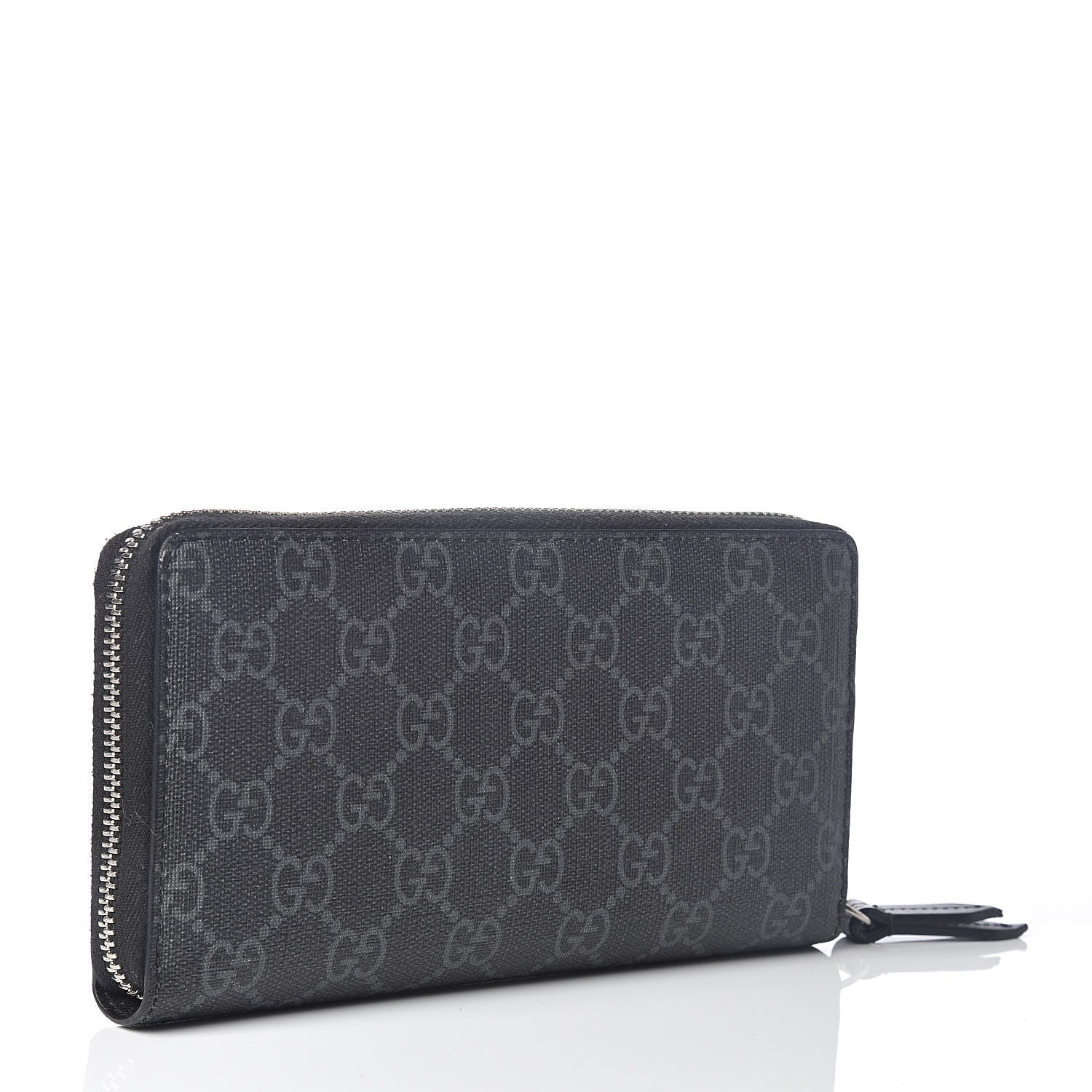 Gucci GG Supreme Monogram Kingsnake Zip Around Wallet Black Grey 3 of 6