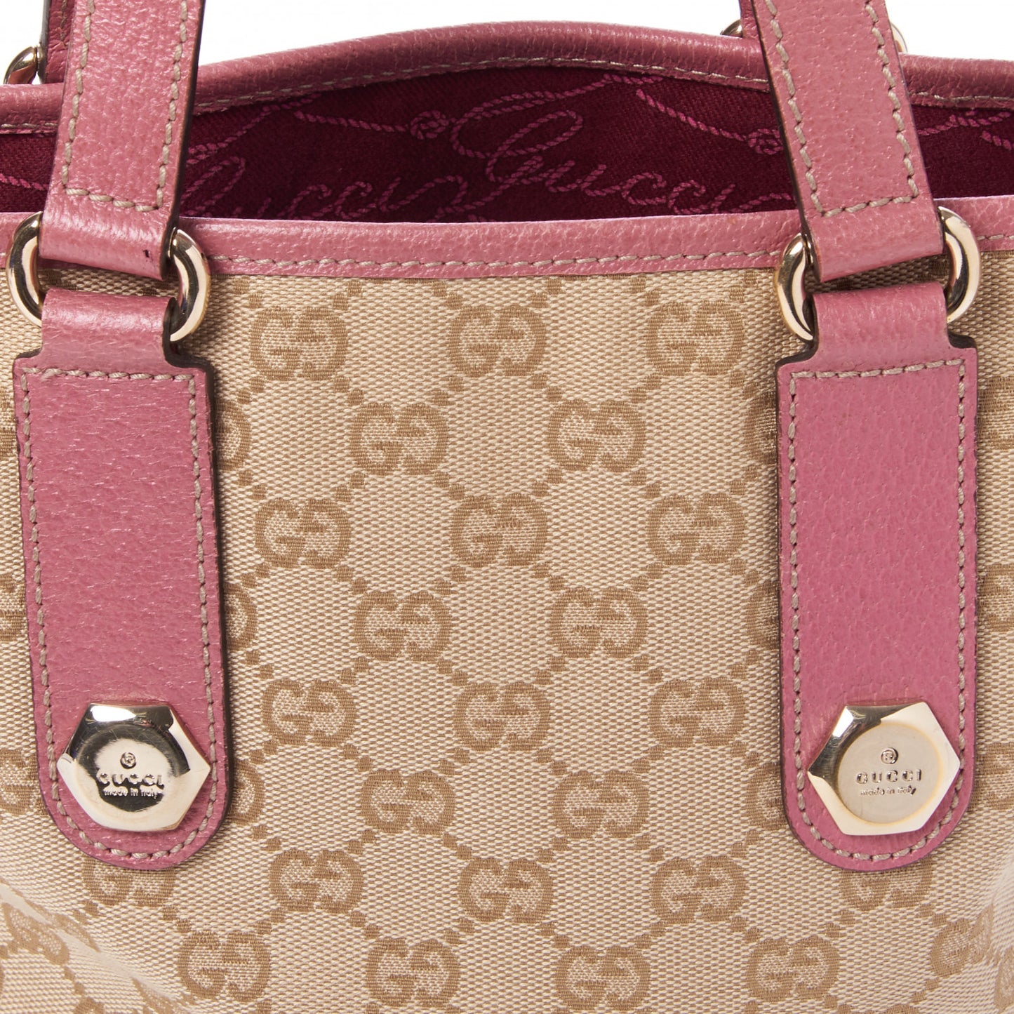 Monogram Small Charmy Tote Pink