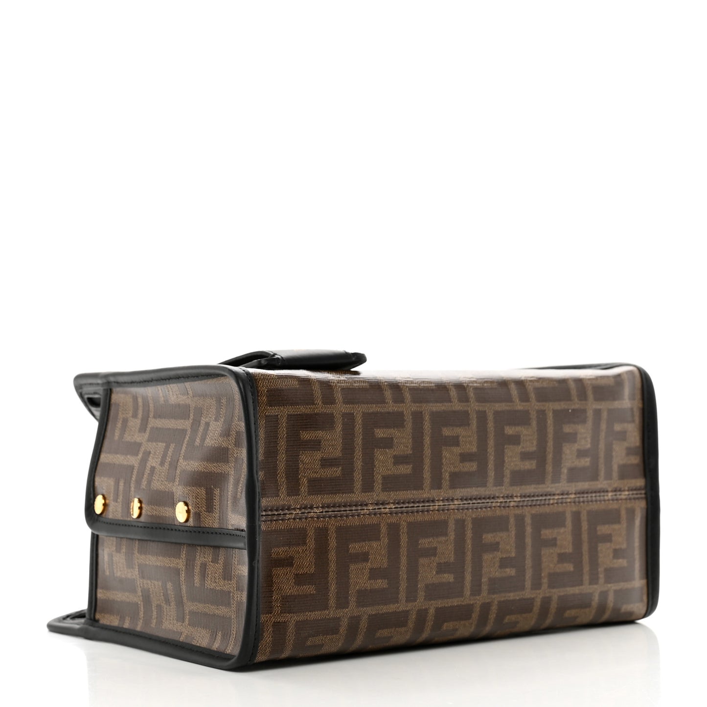 Glazed Fabric Vitello Century FF 1974 Stamp Patch Mini Peekaboo Defender Cover Mogano Panna Black
