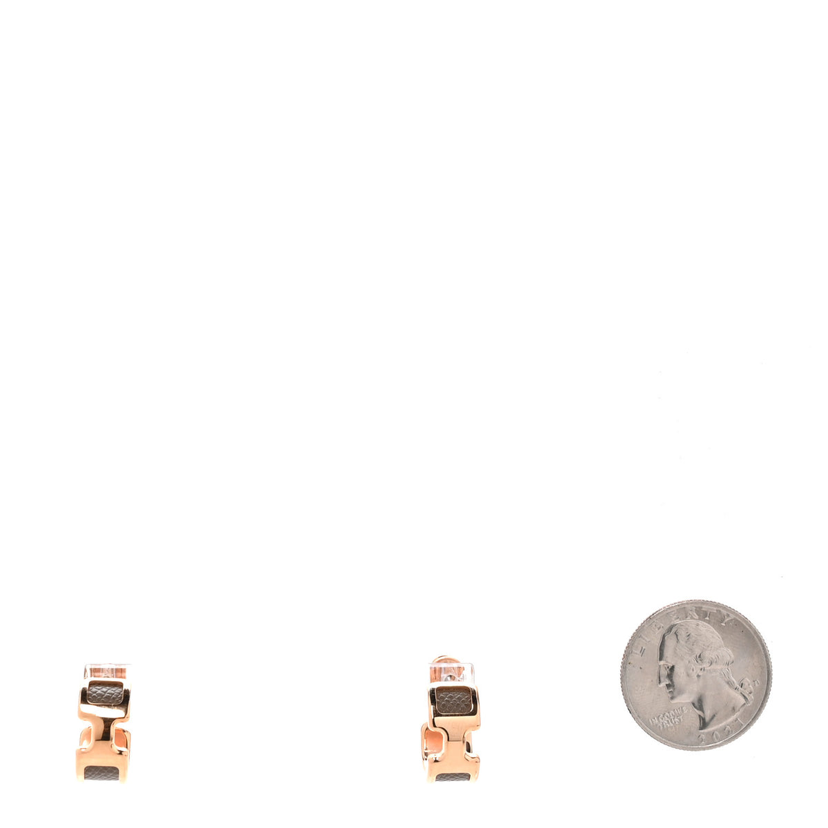 Rose Gold Plated Epsom Olympe Hoop Earrings Trench Naturel