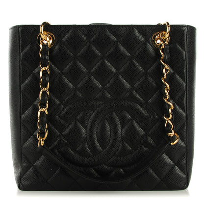 Chanel Caviar Quilted Petit Shopping Tote PST Black 1 of 7