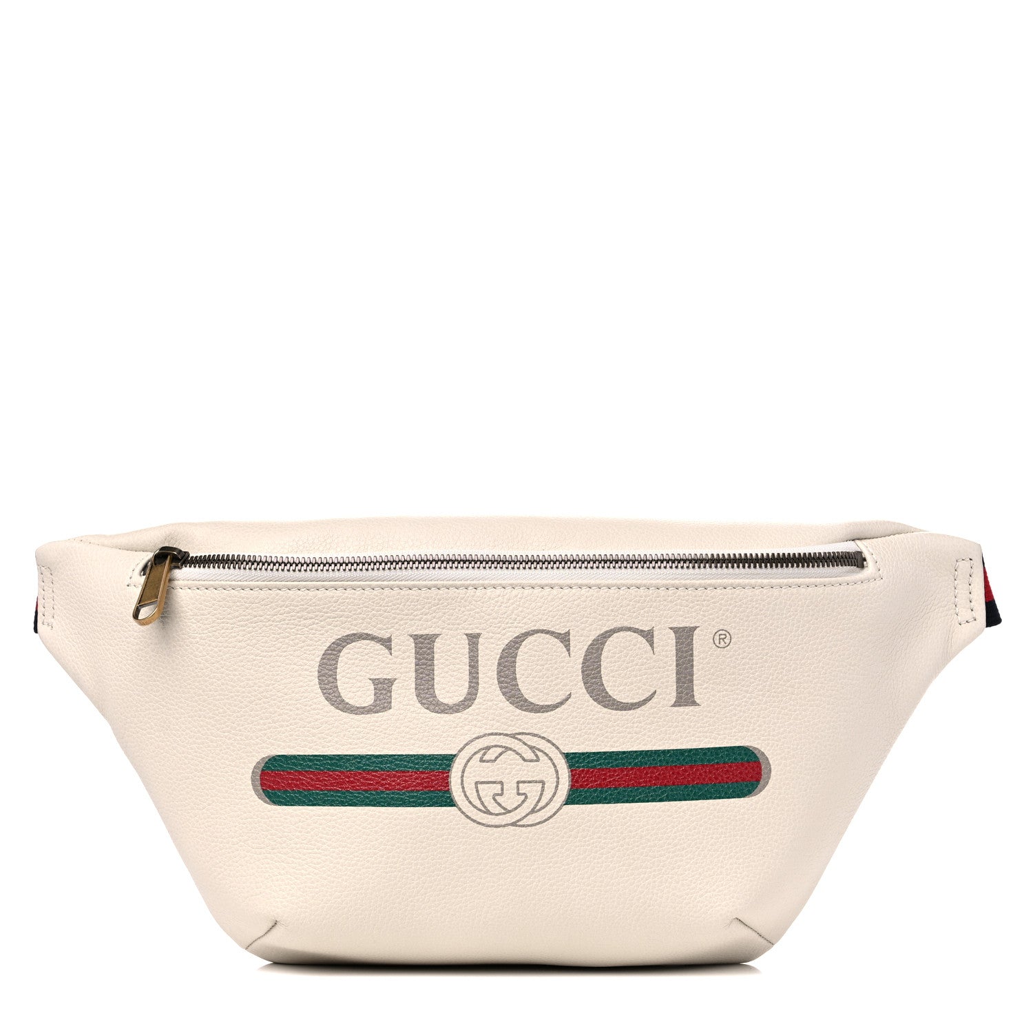 Gucci Grained Calfskin Logo Belt Bag White 1 of 9