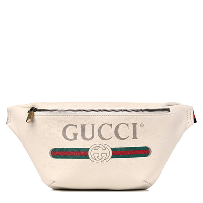 Gucci Grained Calfskin Logo Belt Bag White 1 of 9
