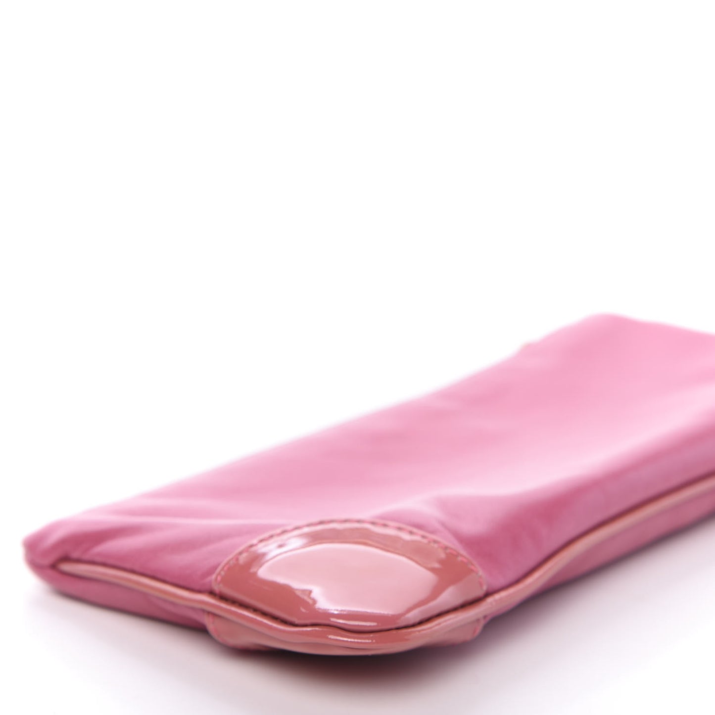Lambskin Patent Leather Camellia Wristlet Pink