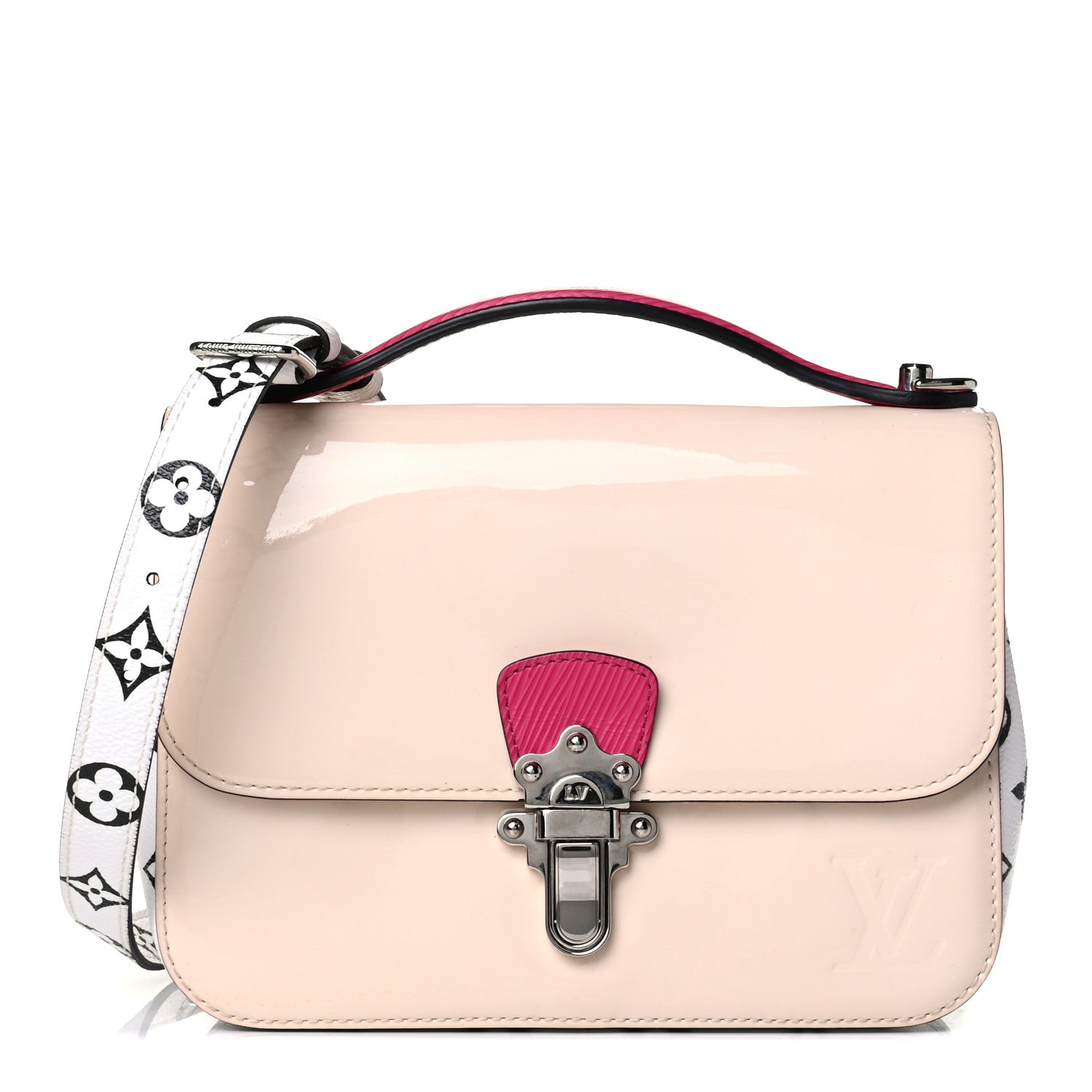 Louis Vuitton Patent Calfskin Monogram Cherrywood BB Creme 1 of 7