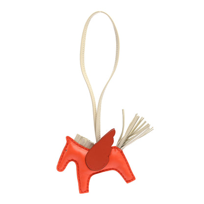 Hermes Milo Lambskin Grigri Rodeo Pegase Horse Bag Charm PM Orange Poppy Craie Terre Battue 1 of 5