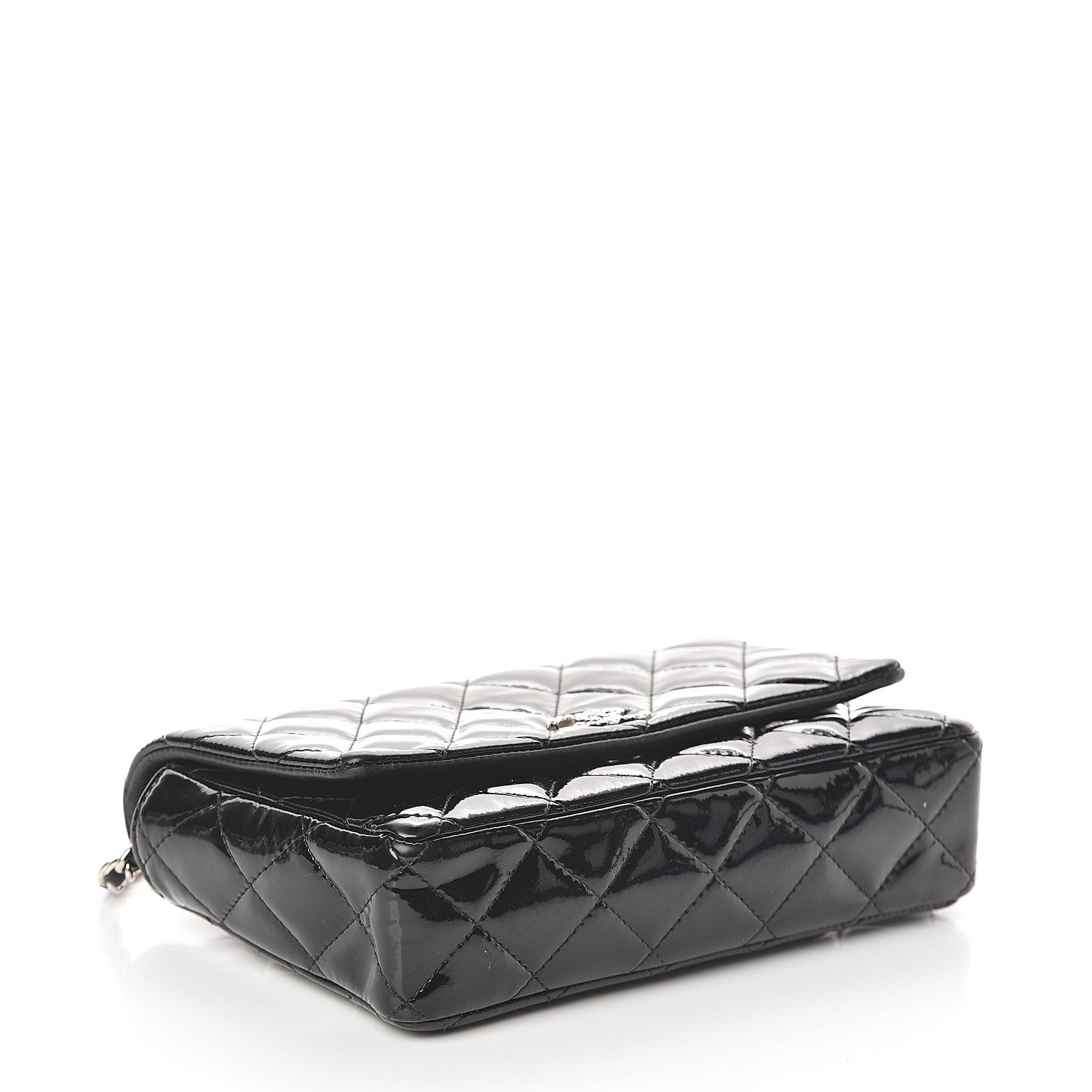 Chanel Patent Quilted Brilliant Wallet On Chain WOC Black 3 of 10