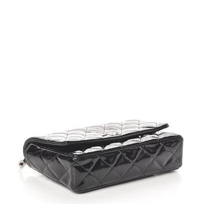 Chanel Patent Quilted Brilliant Wallet On Chain WOC Black 3 of 10