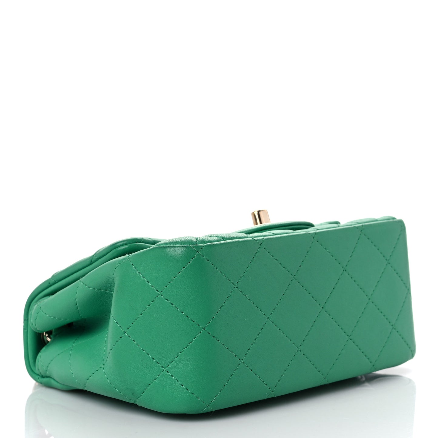 Lambskin Quilted Mini Square Flap Green
