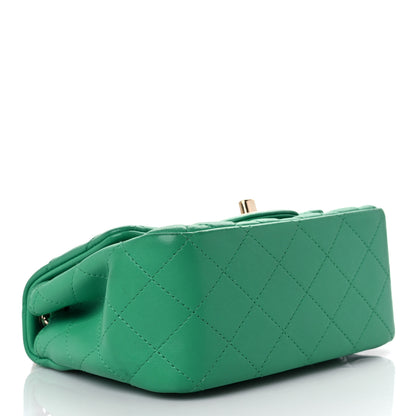 Chanel Lambskin Quilted Mini Square Flap Green 4 of 18