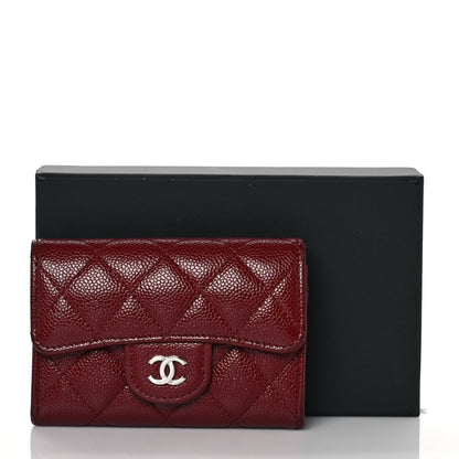 Chanel Caviar Quilted Flap Card Holder Wallet Burgundy 11 of 11