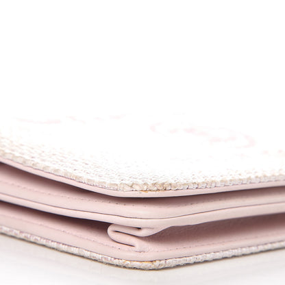 Chanel Woven Straw Deauville Wallet on Chain Pink 10 of 11