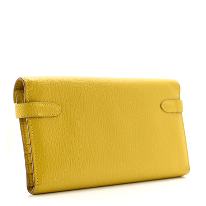 Hermes Chevre Mysore Kelly Tri-Fold Wallet Cumin 3 of 13