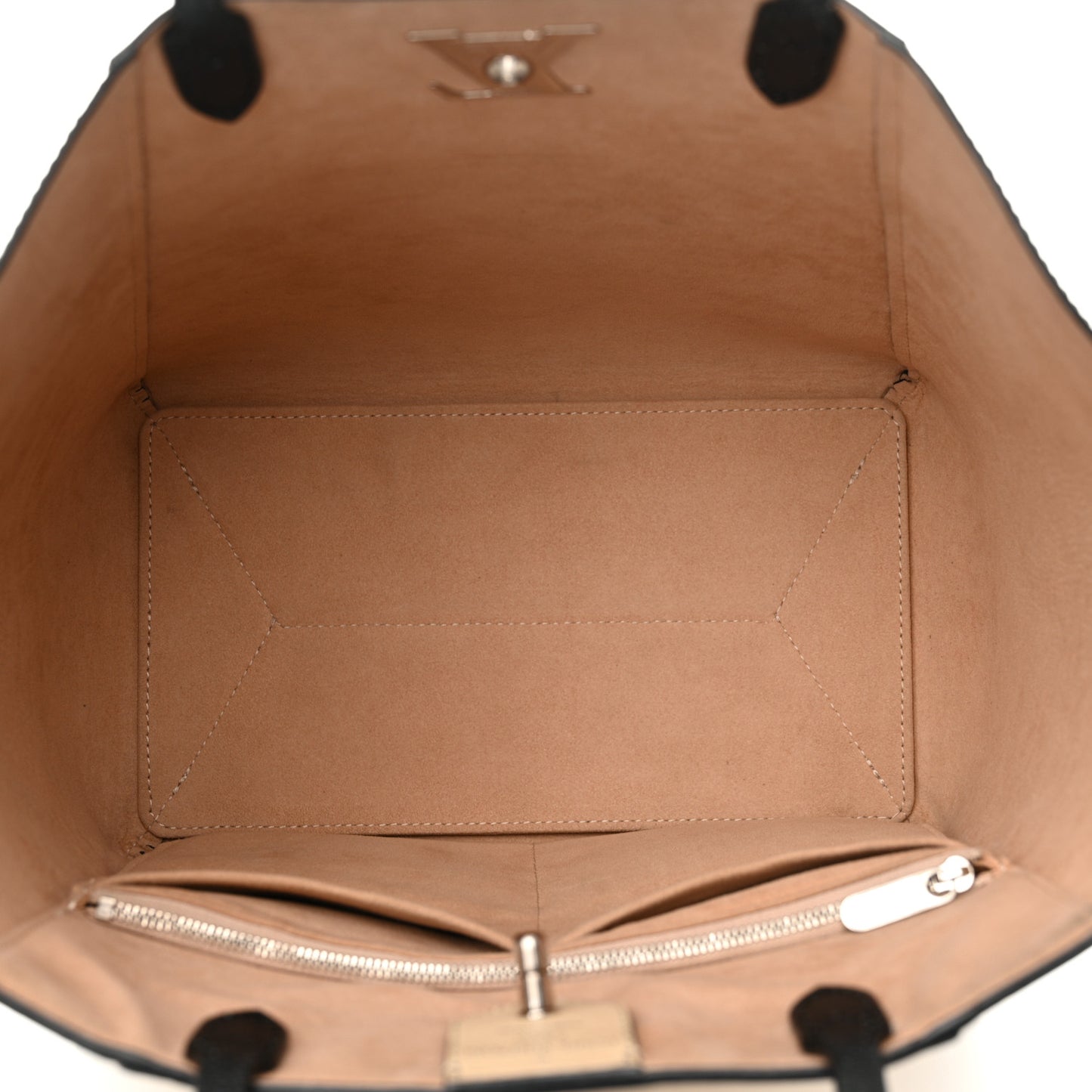 Calfskin Lockme Cabas Vanille Black