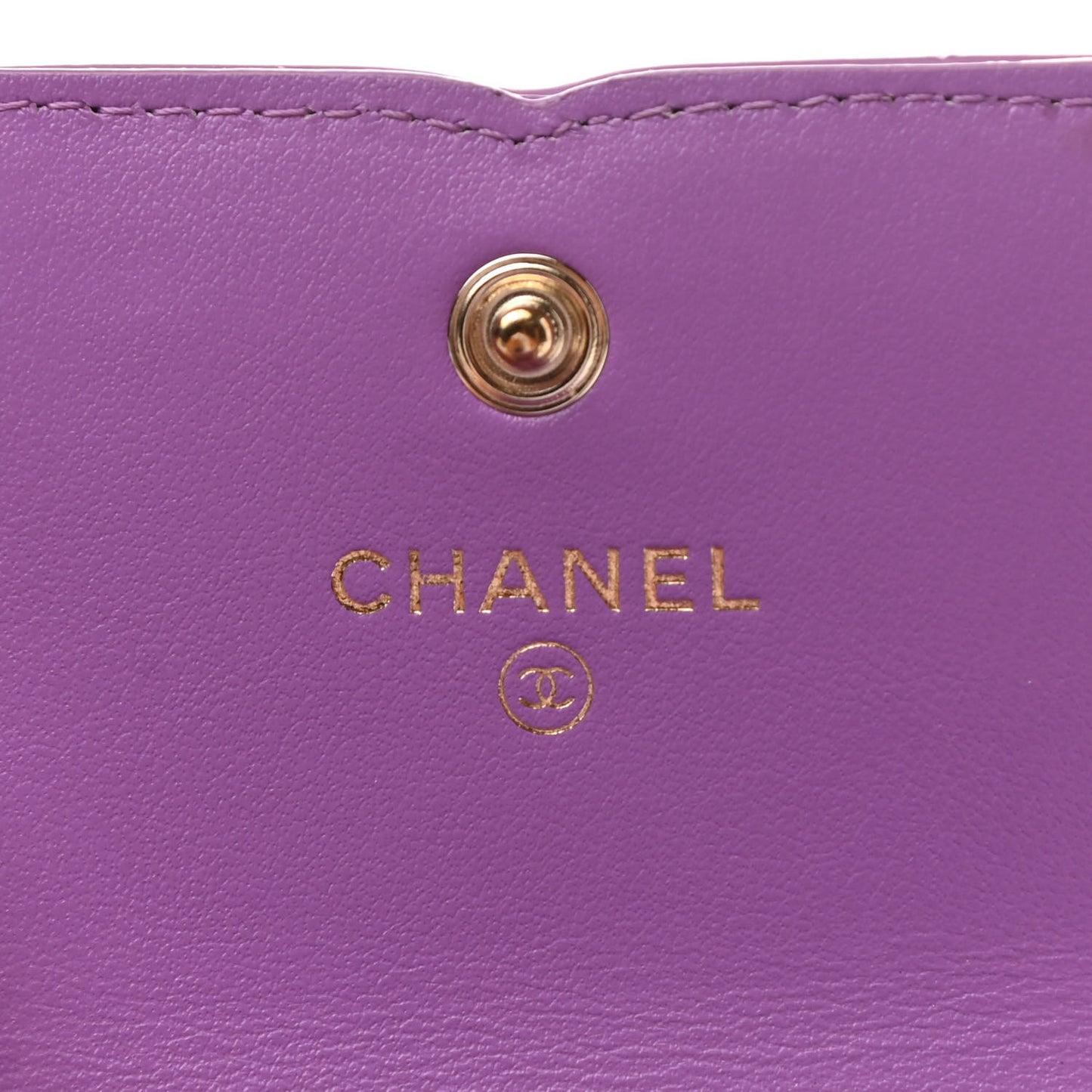 Caviar Quilted Filigree Flap Wallet Purple