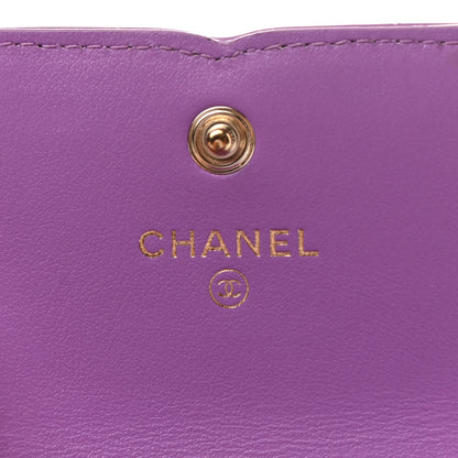 Chanel Caviar Quilted Filigree Flap Wallet Purple 6 of 9