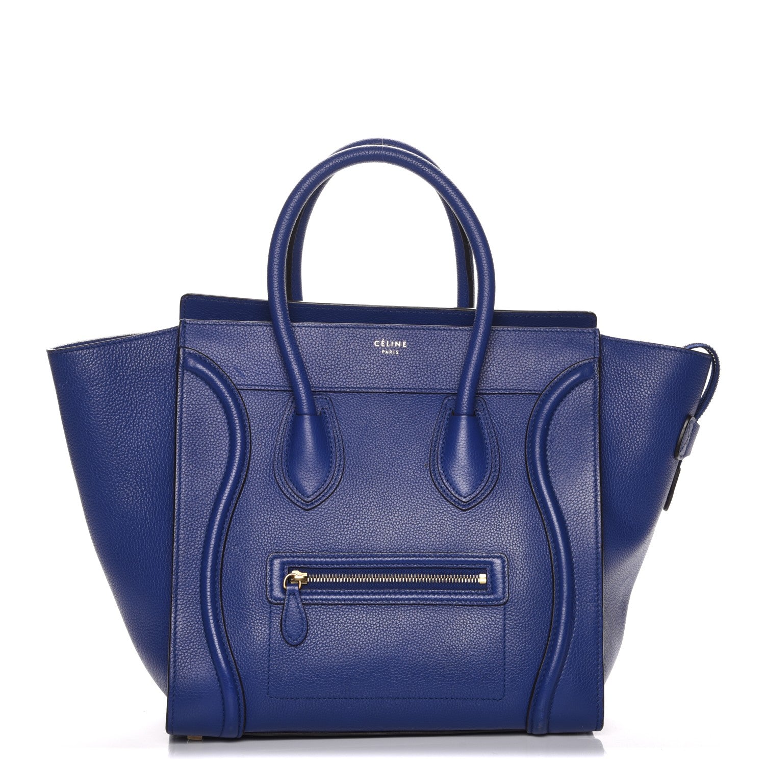 Celine Drummed Calfskin Mini Luggage Indigo 1 of 7