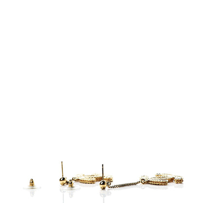 Chanel CC Drop Earrings Matte Gold 3 of 5