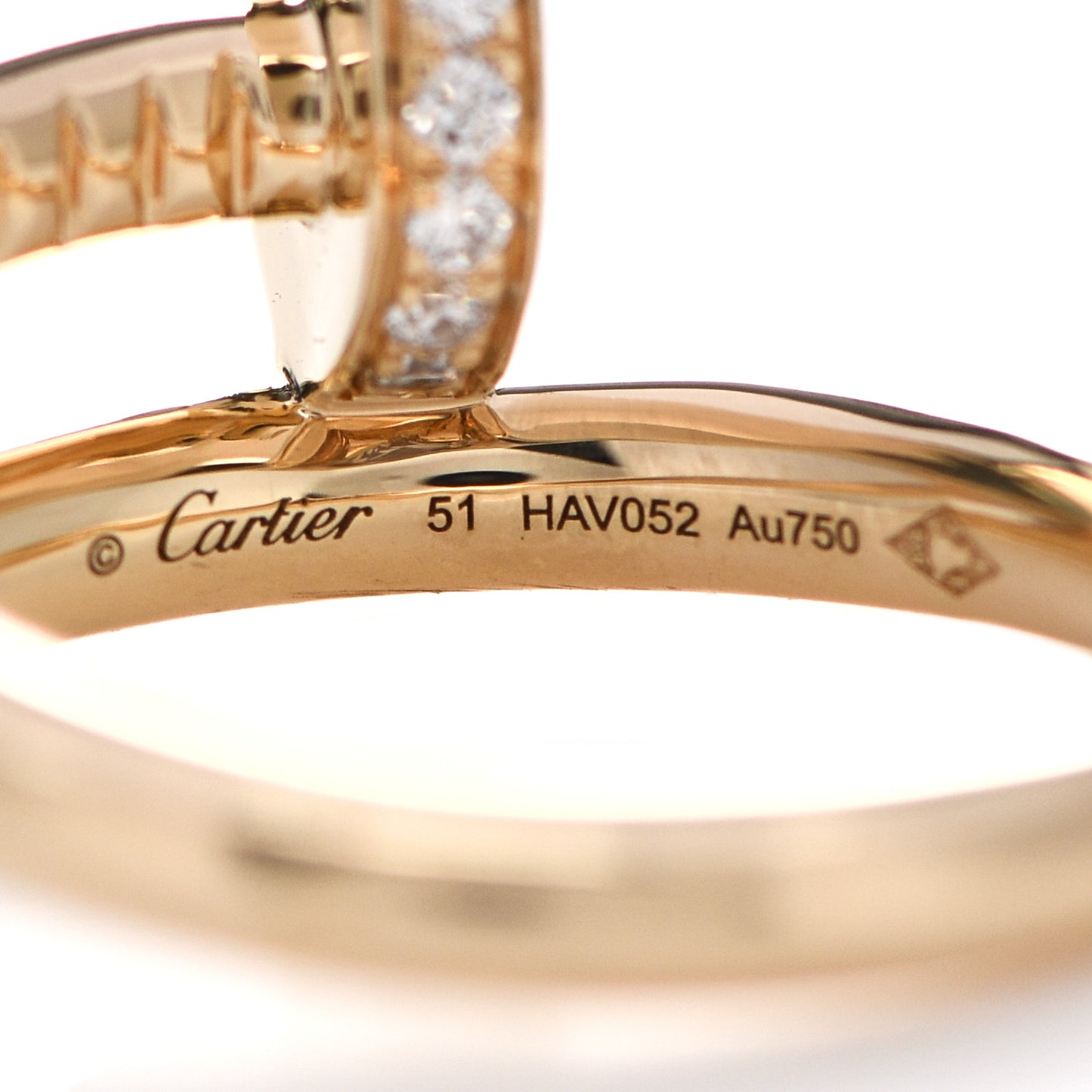 18K Yellow Gold Diamond Juste Un Clou Ring 51 5.75