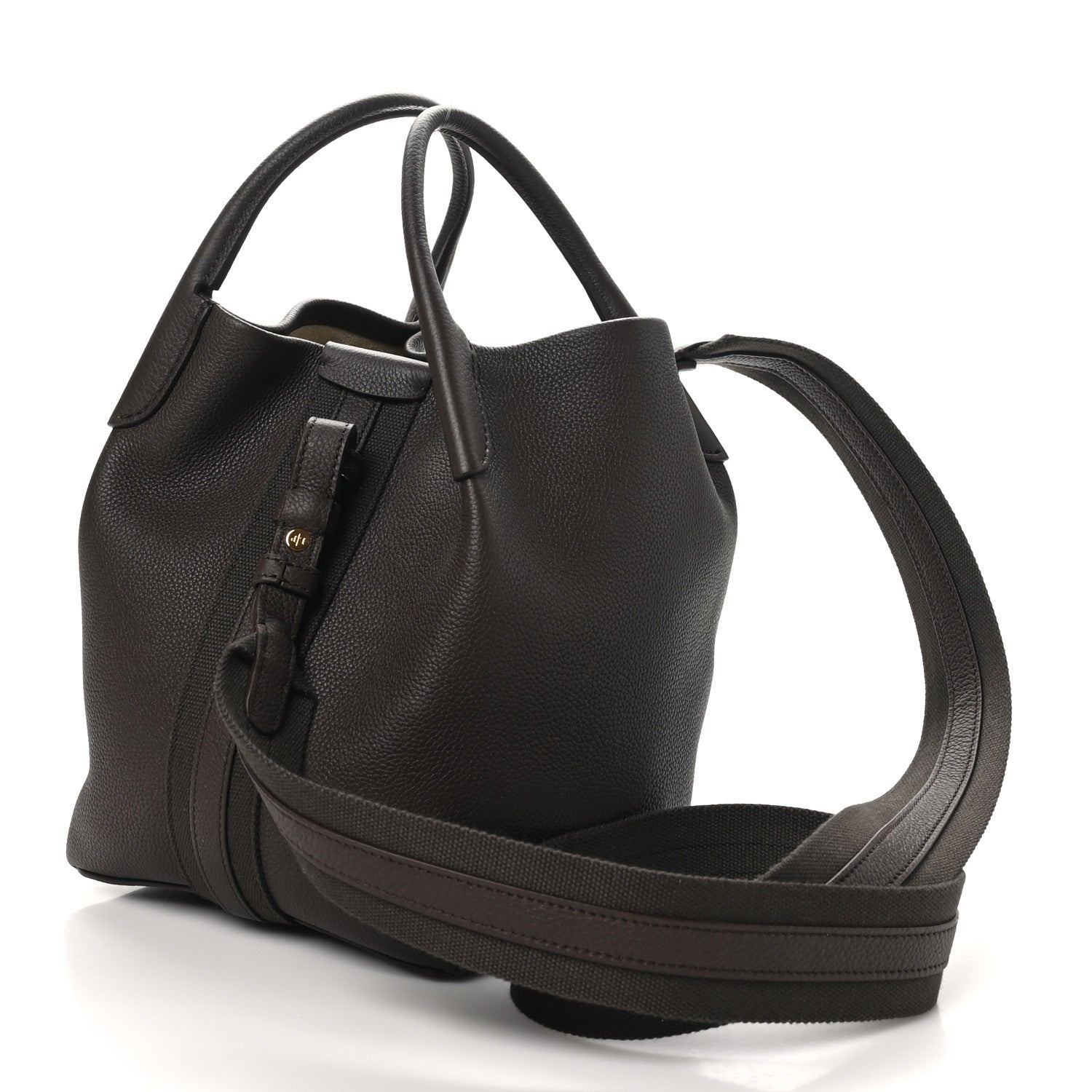 Loro Piana Grained Calfskin Small Bale Bag Dark Chocolate Liquorice 3 of 9