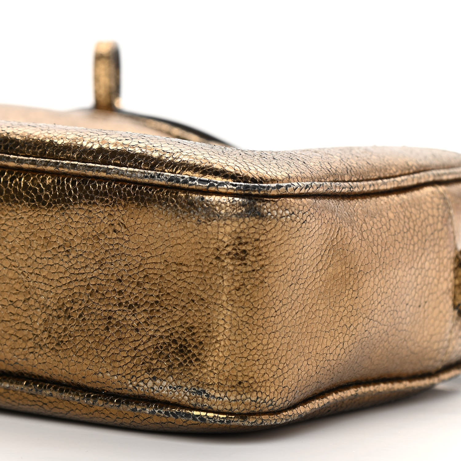 Saint Laurent Calfskin Lame Monogram Small Lou Camera Bag Gold Olive 10 of 15