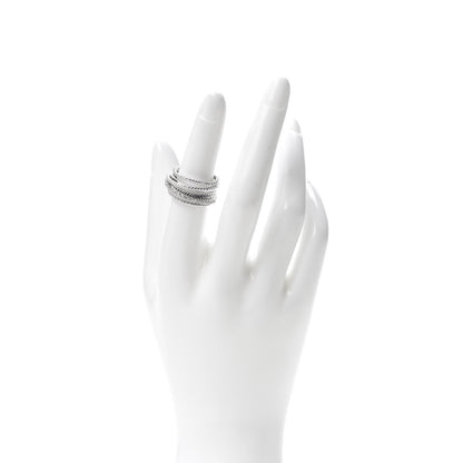 David Yurman Sterling Silver Diamond 11mm Wide Crossover Cable Ring 52 6 2 of 4