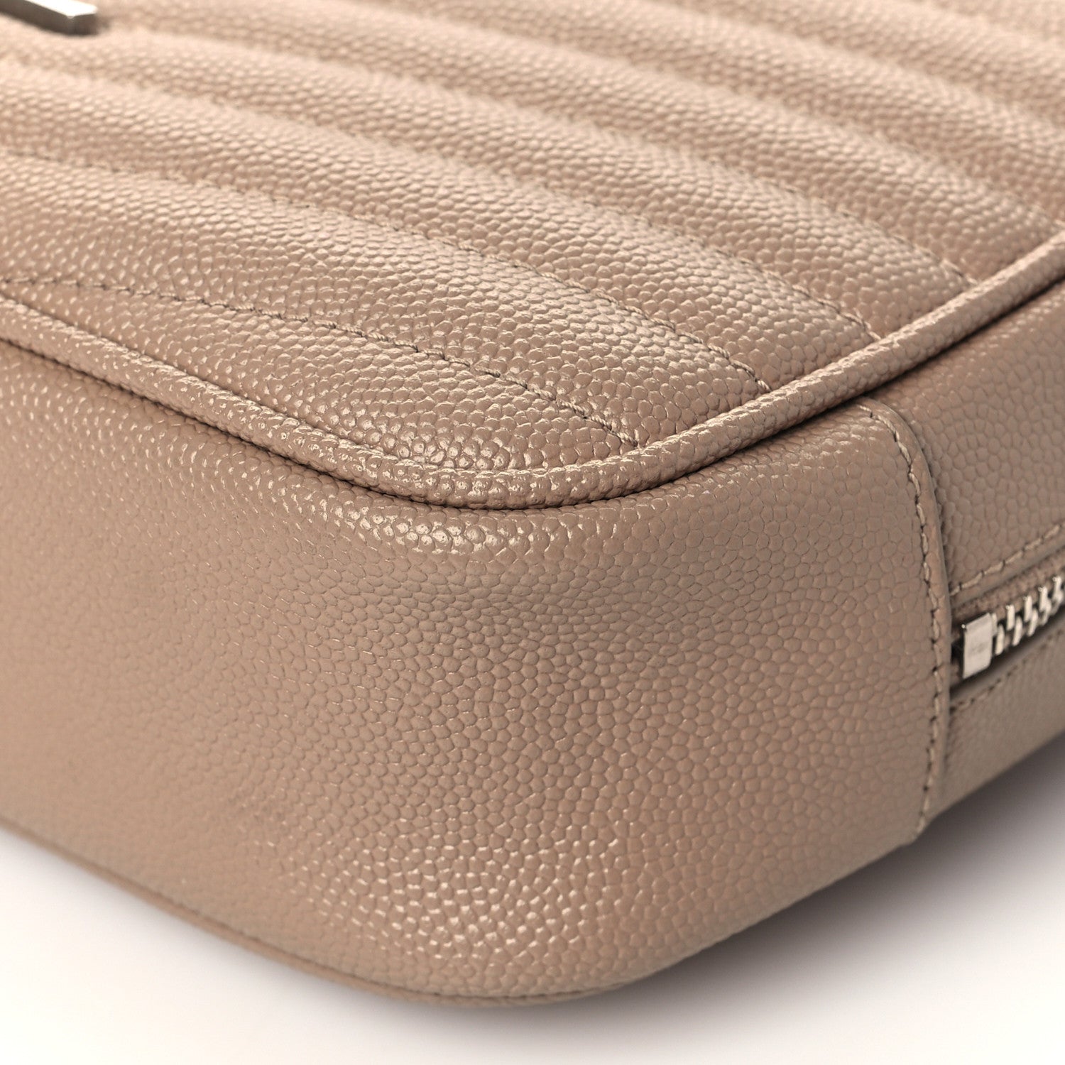 Saint Laurent Grain De Poudre Matelasse Monogram Mini Lou Camera Bag Dark Beige 10 of 11