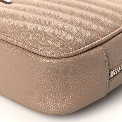 Saint Laurent Grain De Poudre Matelasse Monogram Mini Lou Camera Bag Dark Beige 10 of 11