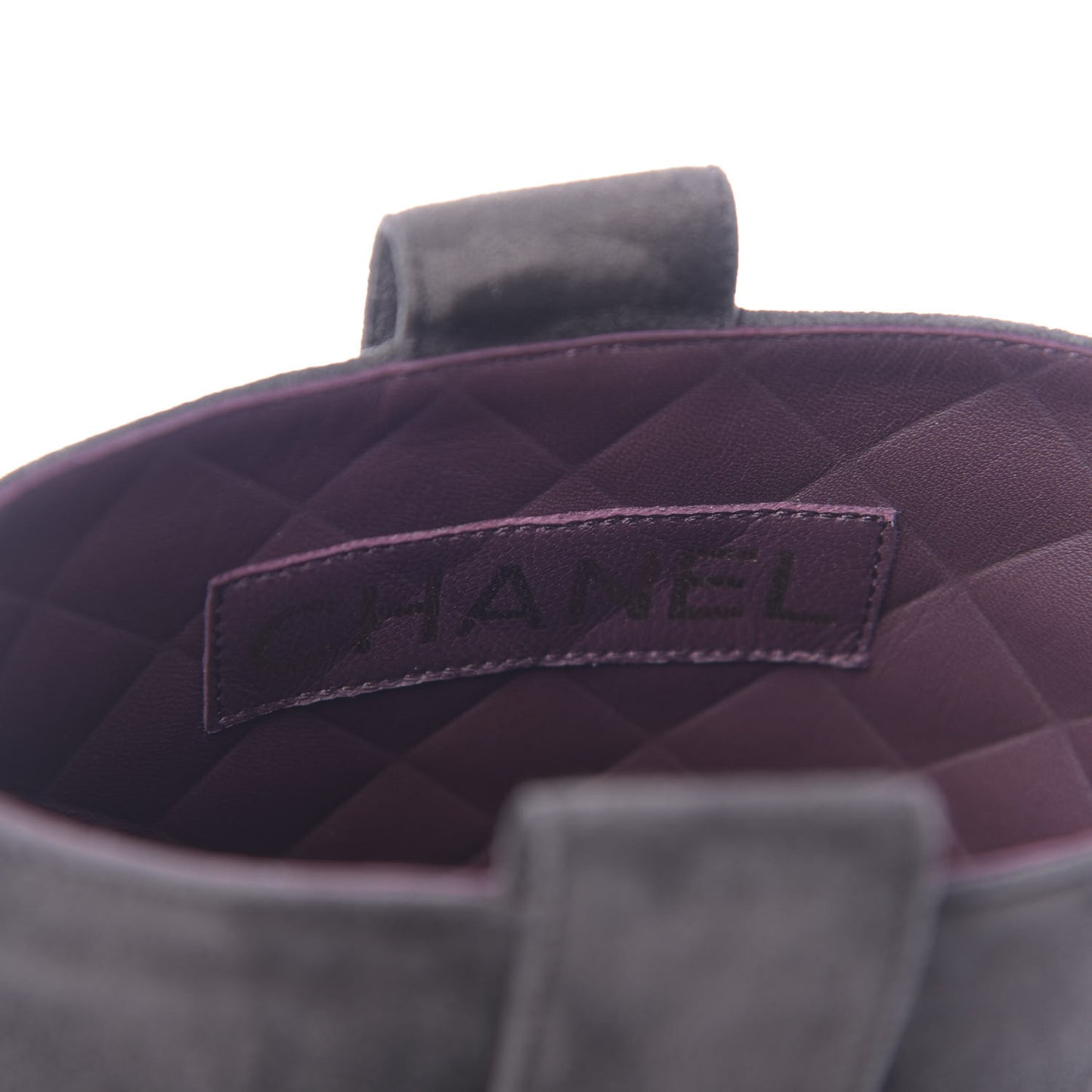 Suede Calfskin CC Cap Toe Boots 38.5 Black Brown