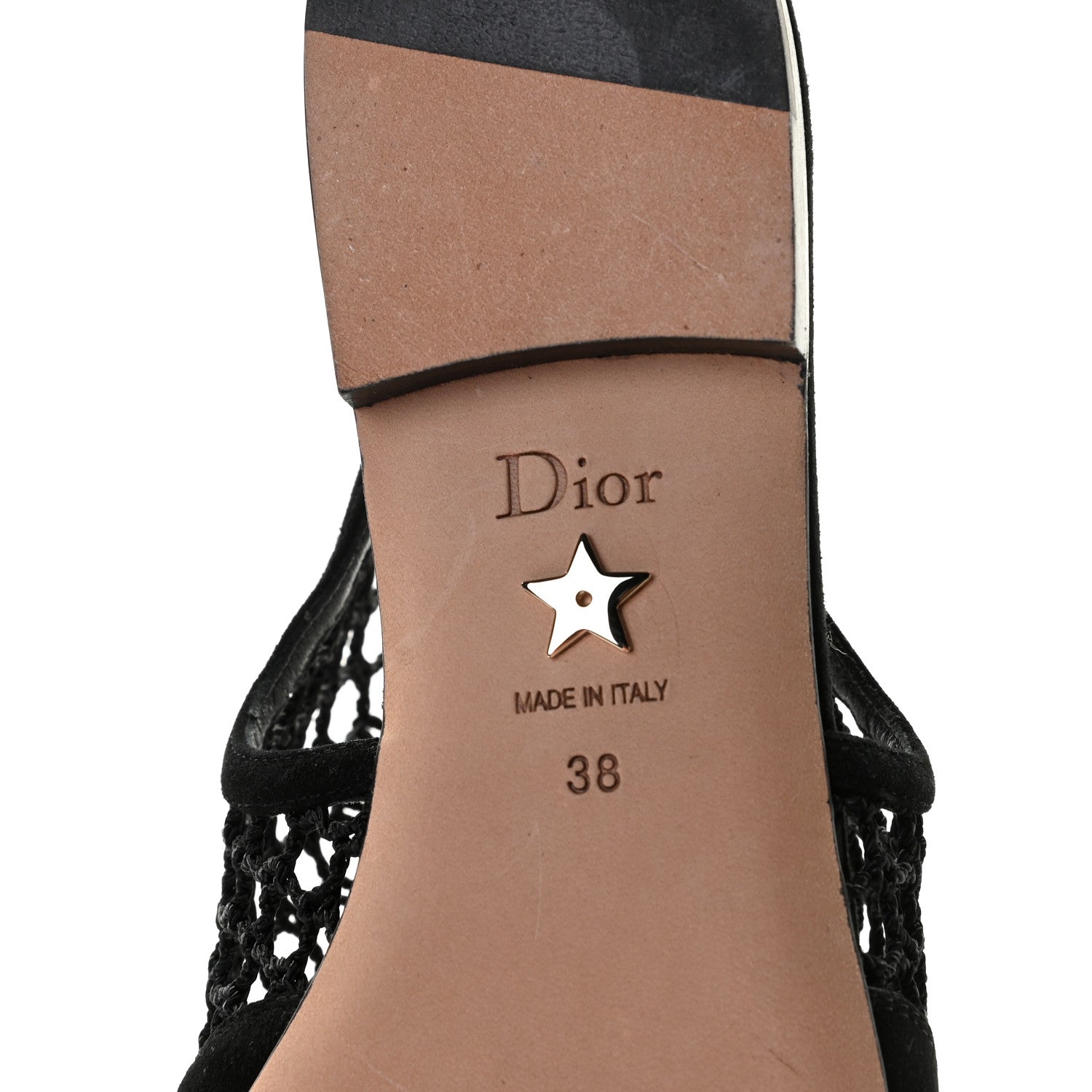 Christian Dior Suede Resille Dior-I Slingback Flats 38 Black 11 of 13