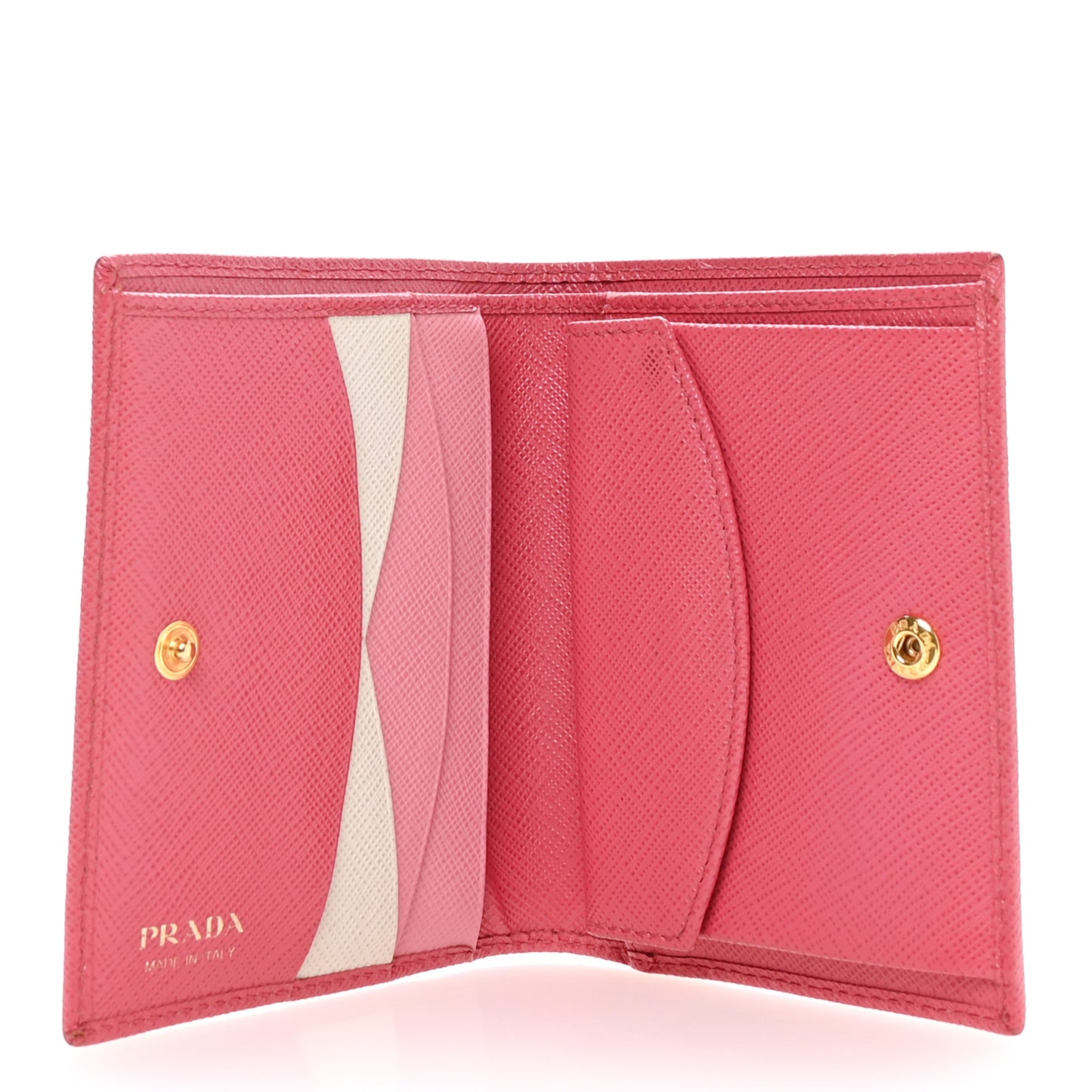 Saffiano Metal Small Compact Wallet Peonia Begonia