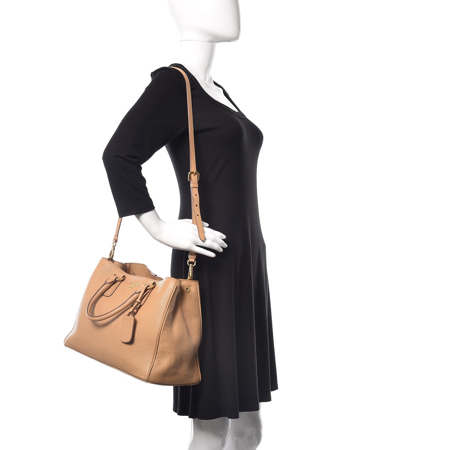 Prada Vitello Daino Tote Sabbia 2 of 20
