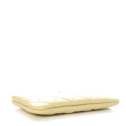 Chanel Lambskin Quilted Small Cosmetic Case Yellow 4 of 8