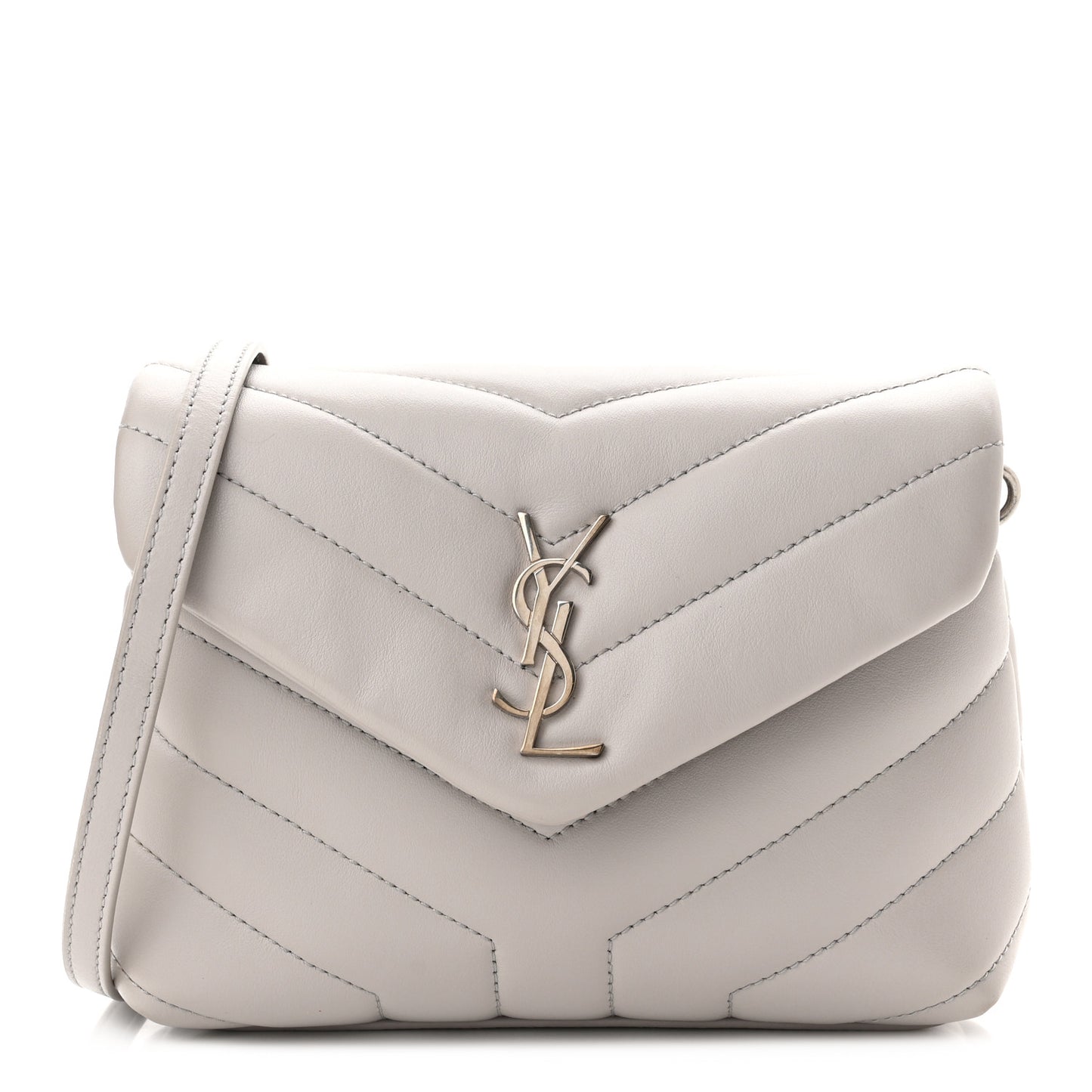 Calfskin Y Quilted Monogram Toy Loulou Crossbody Bag Ivory