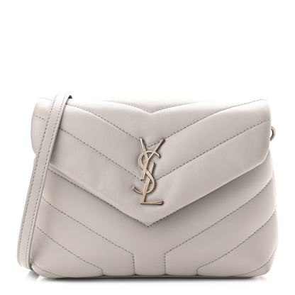 Saint Laurent Calfskin Y Quilted Monogram Toy Loulou Crossbody Bag Ivory 1 of 10