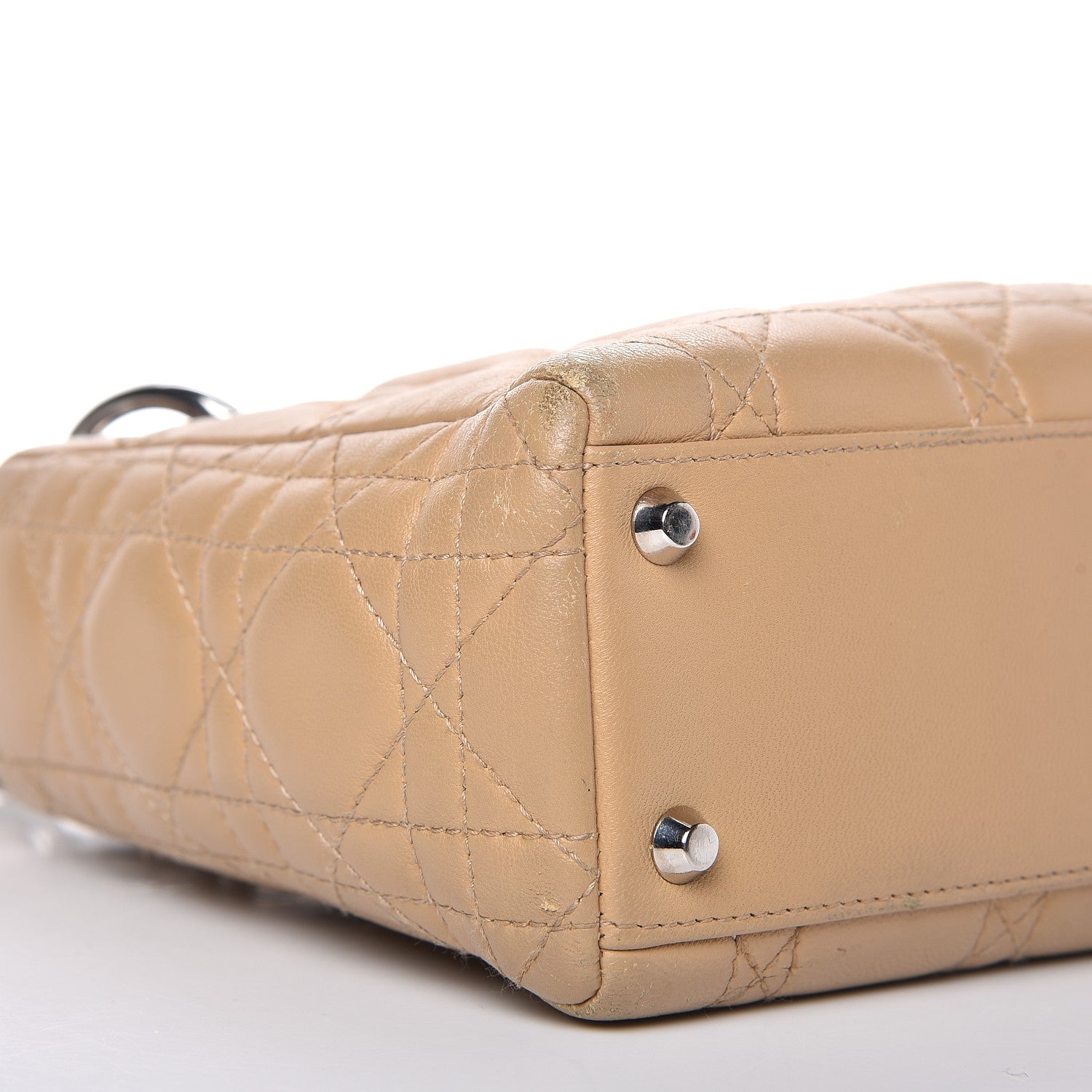 Christian Dior Lambskin Cannage Mini Lady Dior Beige 10 of 14