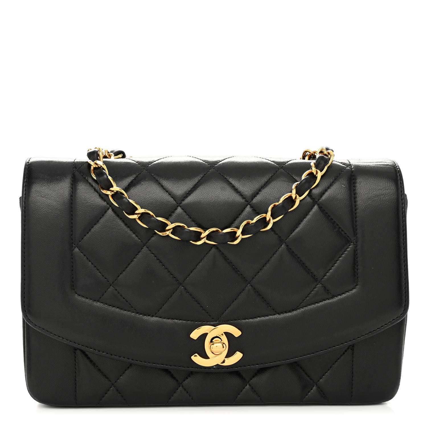 Chanel Lambskin Quilted Small Single Flap Black 1 of 12