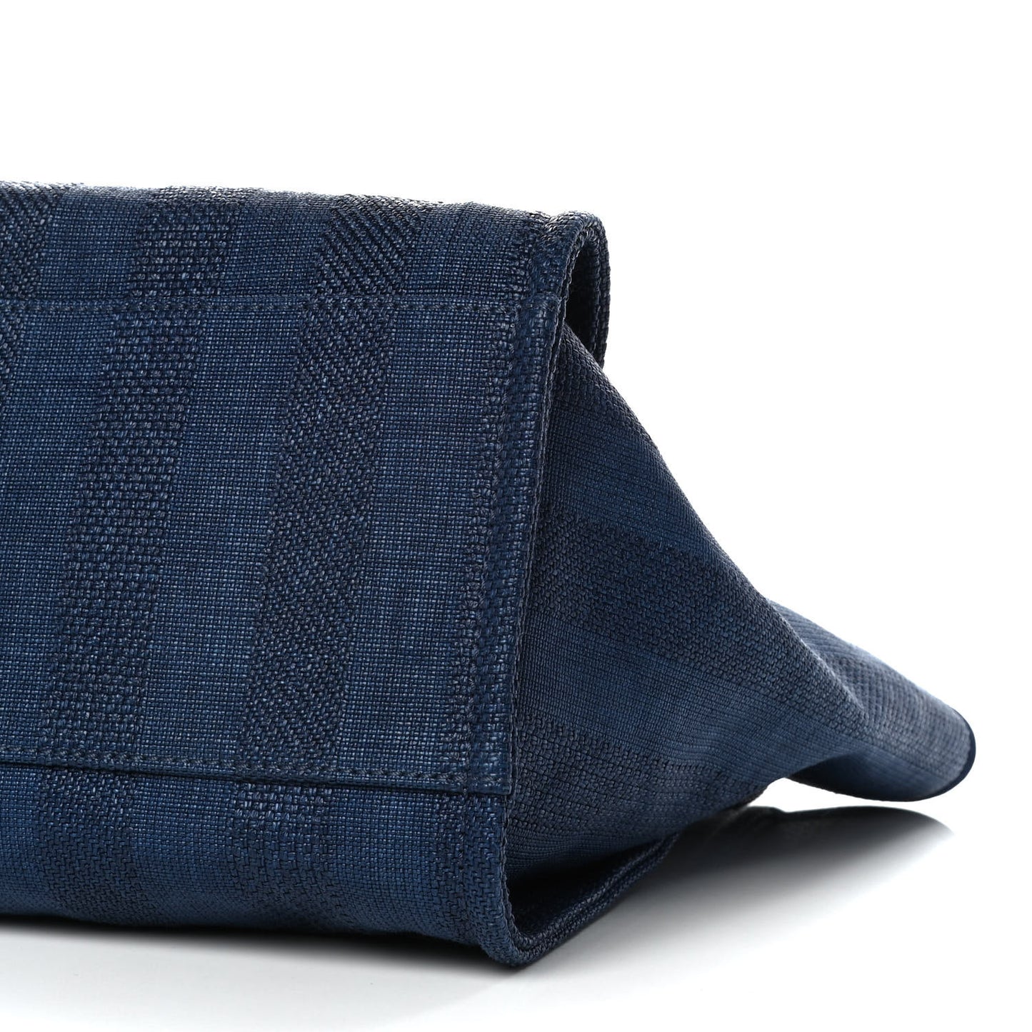 Mixed Fibers Striped Medium Deauville Tote Navy Blue