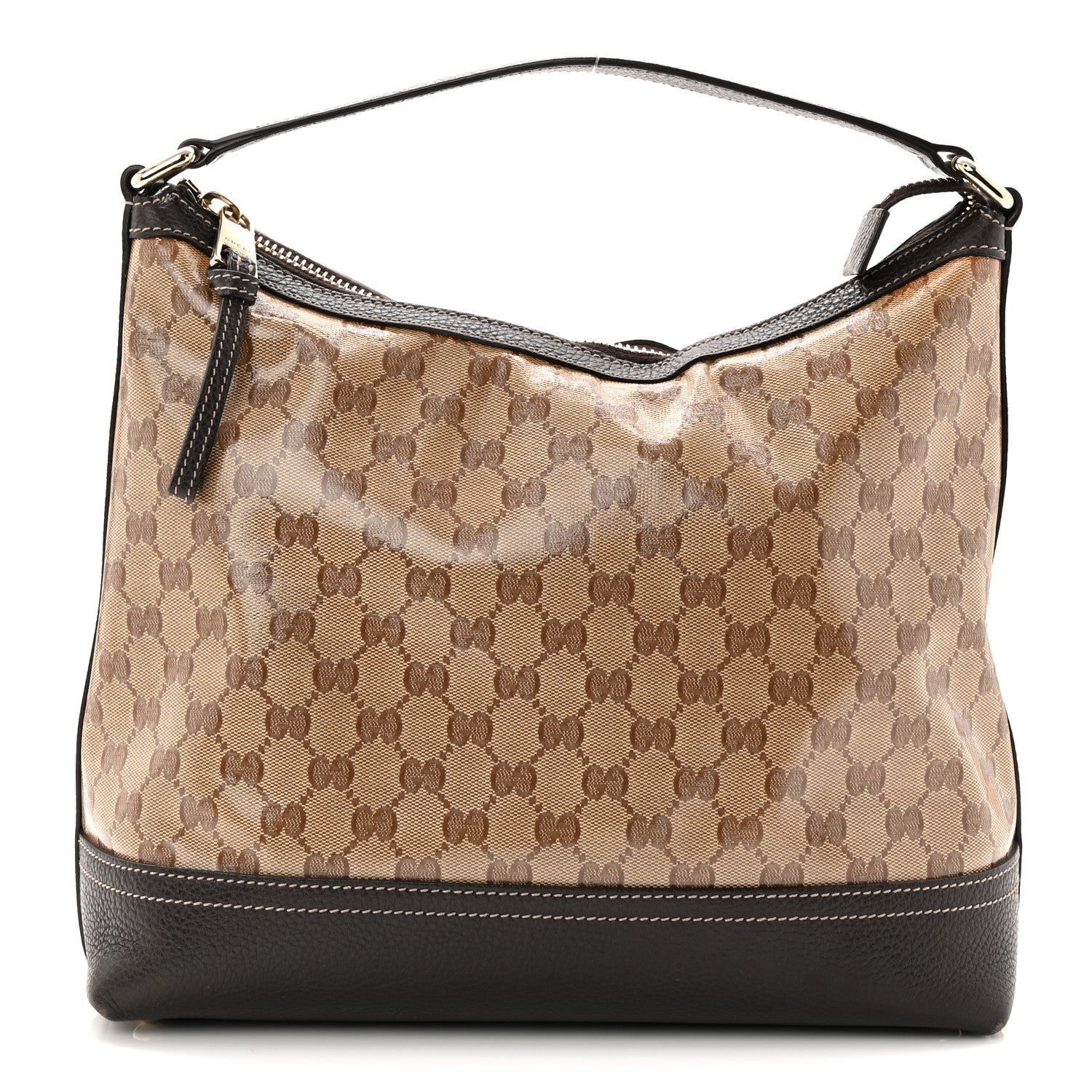 Gucci Crystal Monogram Hobo Shoulder Bag Dark Brown 1 of 10
